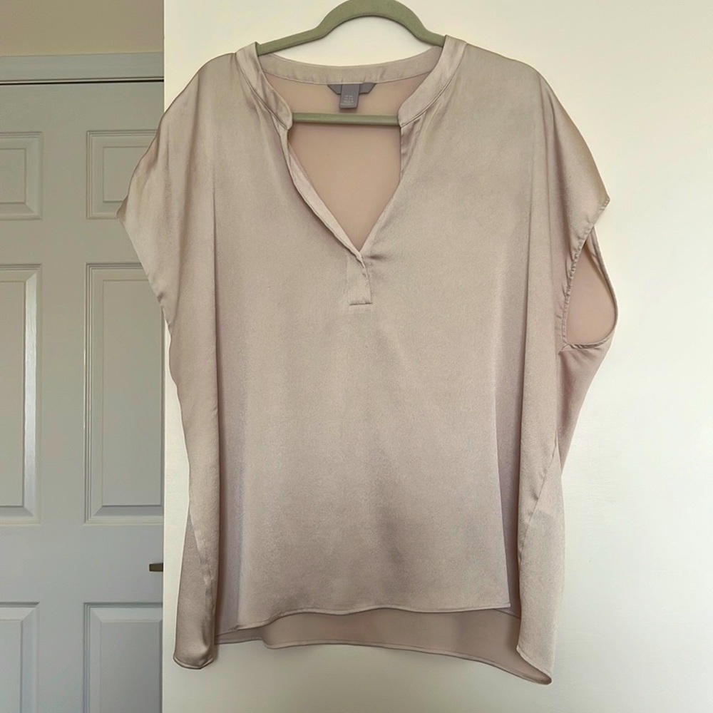H&M - Short Sleeve Blouse - Champagne/Tan Colour